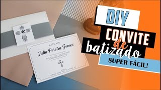 Como fazer Convite para Batizado DIY  Faça você mesmo  Tutoriais batizado [upl. by Kiersten502]