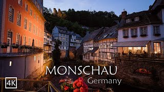 Monschau Germany 🇩🇪 Cosy Evening Walk In a Medieval Picturesque Town In The Eifel Region 4K [upl. by Eiramnaej]