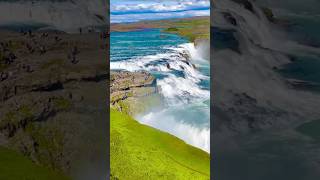 Iceland 🇮🇸  Golden Waterfall  Icelanders favourite waterfallshorts youtubeshorts viralvideo [upl. by Epner]