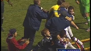 Championship Soccer Match Breaks into OnField Brawl [upl. by Osicnarf]