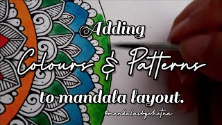 Filling Patterns and Colours to a Mandala Layout  Tutorial for Beginners  Easy Patterns [upl. by Teodoor454]