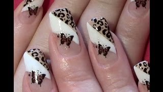 Leo  Schmetterling Nageldesign selber machen  Nail Art Design Tutorial Stamping amp Nail Sticker [upl. by Gamin126]