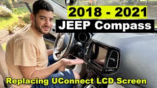 DIY 2017 2018 2019 2020 2021 Jeep Compass Replacing 84”UConnect LCD Screen [upl. by Matelda]