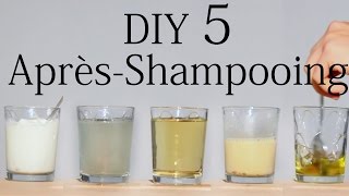 5 DIY pour laprèsshampooings maison  Cheveux fourchus gras secs cassants rêche… 190 [upl. by Anij]