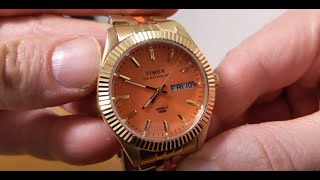 The Poor Mans Rolex Day Date A Close Look at the 2021 Timex Malibu Waterbury Legacy [upl. by Penman]