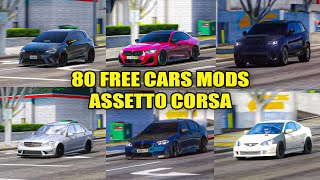 80 FREE CARS MODS FOR ASSETTO CORSA  DOWNLOAD LINKS [upl. by Oremor300]