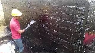 Waterproofing Bitumen Application [upl. by Jackie]