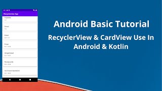 RecyclerView Item Without ImageView In Android Using Kotlin [upl. by Itsim]