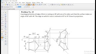 Projection of planes 19th problem Engineering Graphics projection of planes engineering drawing [upl. by Esydnac489]