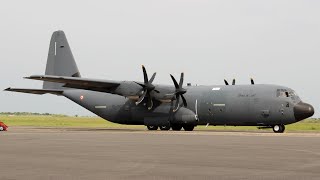 Hercules C130J French Air Force  Start up and takeoff [upl. by Norreht]