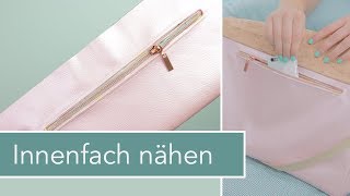 Innentasche mit Reißverschluss nähen – Taschen individualisieren Technik [upl. by Ahsinak411]