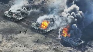 Brutal attack Accurate hits Ukrainian Javelin missiles destroy dozens Russian armored vehicles [upl. by Jakob]