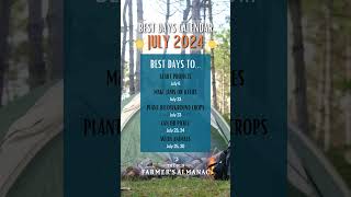 Best Days Calendar JULY 2024 [upl. by Neelrahs606]