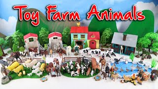 Toy Farm Animals  Learn Animal Names And Sounds [upl. by Rakia]