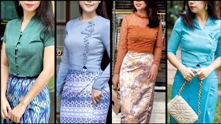 New and exciting designs of Burmese dresses and Myanmar traditional dresses ideas part 1 [upl. by Angelico]