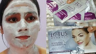 Lotus Herbal Rediant Diamond Facial kit  Facial kit For Glowing Skin  Mahisa style [upl. by Osrock]