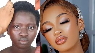 100M Views 😱 VIRAL ⬆️ BLACK BARBIE MAKEUP TRANSFORMATION 😱 HAIR AND MAKEUP TRANSFORMATION [upl. by Nohsauq]