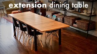 Reclaimed Oak Extension Dining Table  How To Build  Woodworking  Welding [upl. by Ahsaenat805]