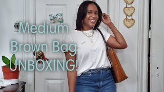 Bloomingdales Medium Brown Bag  zip top Unboxing plus warning [upl. by Sela299]