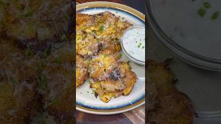 Crispy Smashed Parmesan Potatoes 🔥 potatorecipes smashedpotatoes crispypotatoes shortsfeed fy [upl. by Levan288]