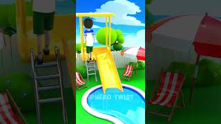 Bros Trying Water Slide 😂 animatedshort funnyanimation shorts animation blenderanimation [upl. by Halette13]