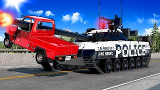 I Brought a POLICE TANK to a Police Chase BeamNG [upl. by Islehc]