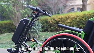 12inch 36v 500w Folding Electric Wheelchair Attachment Lightweight Handbike WH12AS500W [upl. by Yorker721]