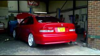 Civic B16 EM1 DOHC VTEC on dyno 175 BHP [upl. by Tutt491]