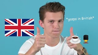 Tom Holland being VERY British for 5 minutes and 35 seconds [upl. by Bibbye]