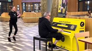 Banana Piano Inspires Girls Boogie Woogie Cartwheels [upl. by Evers]