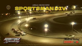 2024 Season Opener  Sportsman Div  Feature Race dronevideo merrittvillespeedway [upl. by Padegs]