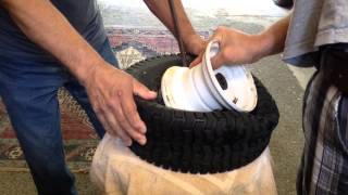 How to dismount and mount lawn mower tire [upl. by Eeramit]