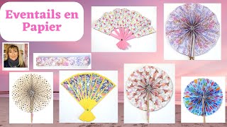 Comment Faire des Eventails en Papier  2 BONUS [upl. by Ronna219]