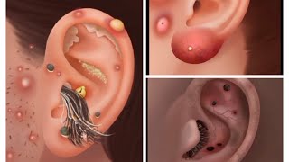 ASMR care Animation collectionEar wax removalsebumremoval of worm piecing removal [upl. by Asiluy135]