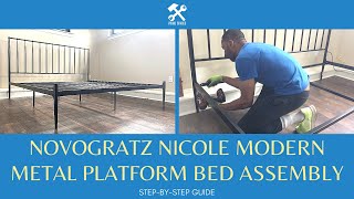 Novogratz Nicole Modern Metal Platform Bed Assembly aka DHP Giulia Modern Metal Platform Bed [upl. by Layman]