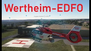 Flug mit DREF H145 Heli von Wertheim zum Krankenhaus Wertheim Transport nach Michelstadt [upl. by Primavera]