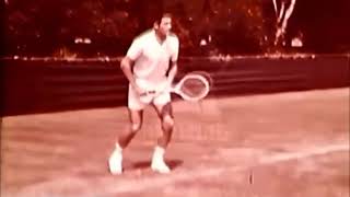 Ken Rosewall in practice early in the 60s on grass court [upl. by Astraea]