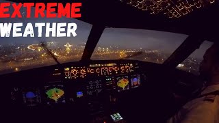 Landings In EXTREME Weather Cockpit views [upl. by Ahsinot34]