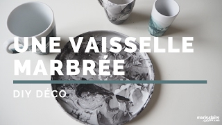 DIY déco  Une vaisselle marbrée [upl. by Seem]