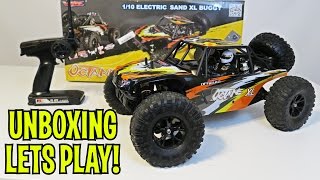 Unboxing amp Lets Play  VRX Racing Octane XL 110 Brushless Desert Truggy RC Car [upl. by Ranice]