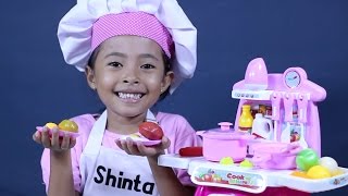 mainan anak perempuan masak masakan  kitchen play set cooking toys for kids [upl. by Erodasi680]