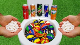 Basketball VS Coca Cola Mtn Dew Fanta Red Bull Yedigün and Mentos in the toilet [upl. by Akins211]