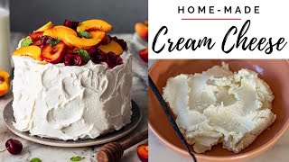 HOW TO MAKE CREAM CHEESE AT HOME Best homemade cream cheese recipe  Cream Cheese Frosting [upl. by Brogle656]