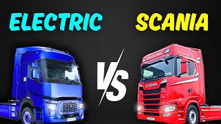 ETS2  Electric VS Diesel Truck  Electric Renault VS Scania V8 [upl. by Dulcea]