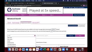 DNP Video 06  Creating a search in Cochrane Library [upl. by Dnalyram]