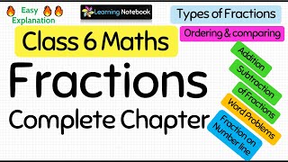 Class 6 Maths Fractions Complete Chapter [upl. by Haret]