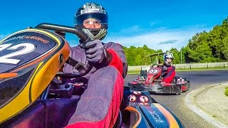 RACING 100MPH GOKARTS w Sam Colby amp Corey [upl. by Illehs]