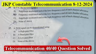 JKP Constable Telecommunication Paper Solved8122024  Jk Police Telecommunication solved Paper [upl. by Worra264]