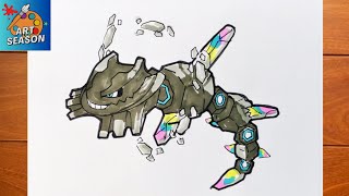 How to Draw Pokemon Mega Steelix [upl. by Annahsal767]