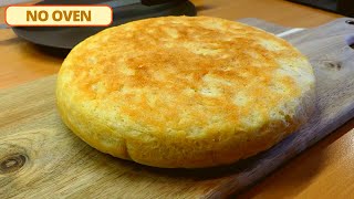 Frying Pan Bread No Egg No Oven No Knead Easiest Pan bread No need to touch the dough [upl. by Ettigdirb]